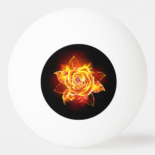Rose des blühenden Feuers Tischtennisball (Vorderseite)
