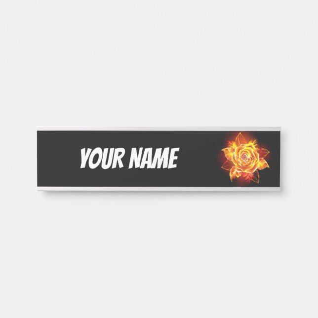 Rose des blühenden Feuers Türschild (Vorderseite )