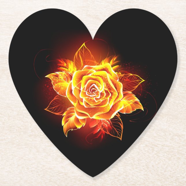 Rose des blühenden Feuers Untersetzer (Vorderseite)