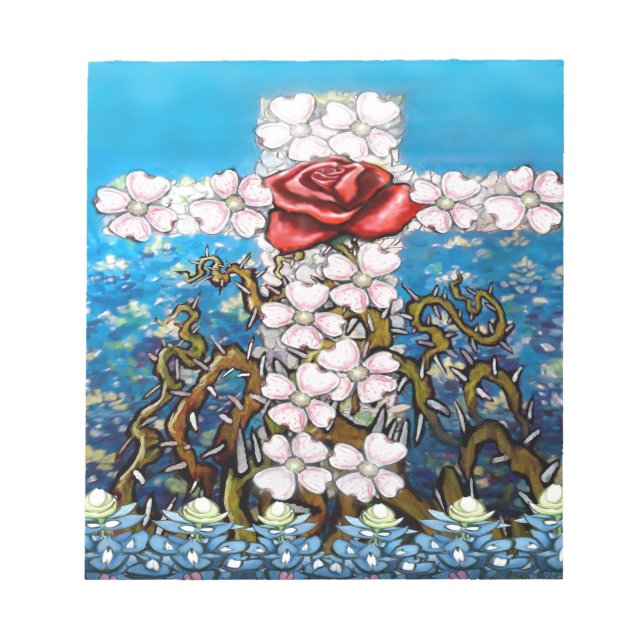 Rose des Blumenkreuzes Notizblock (Vorderseite)