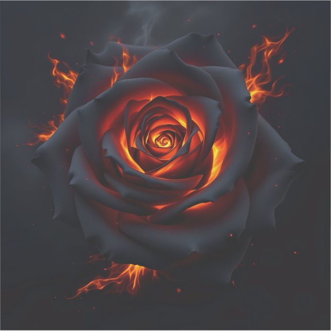 Rose des Feuers  Aufkleber (Vorderseite)