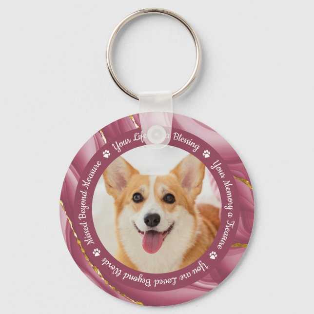 Rose des Hundes Gold 2 Personalisiertes Foto für H Schlüsselanhänger (Vorderseite)
