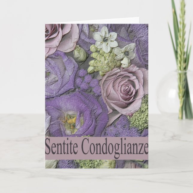Rose des italienischen Beileids - sentite condogli Karte (Vorderseite)