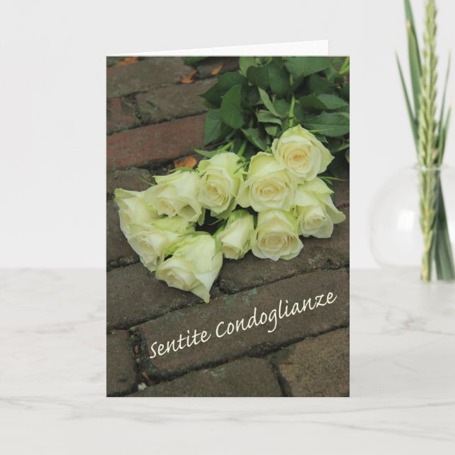 Rose des italienischen Beileids - sentite condogli Karte (Vorderseite)