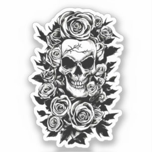 Rose des menschlichen Schädels erhalten Original-T Aufkleber