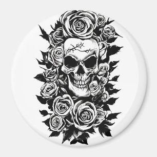 Rose des menschlichen Schädels erhalten Original-T Magnet
