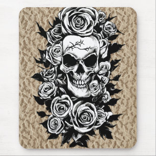 Rose des menschlichen Schädels erhalten Original-T Mousepad