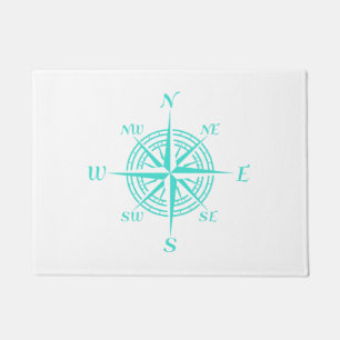 Rose des Nautical White Compass an der Küste Fußmatte