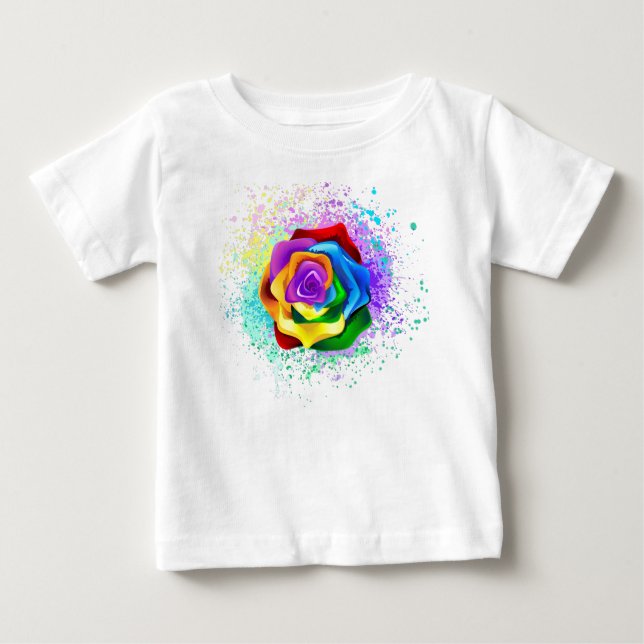 Rose des Regenbogens Baby T-shirt (Vorderseite)