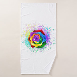 Rose des Regenbogens Badehandtuch