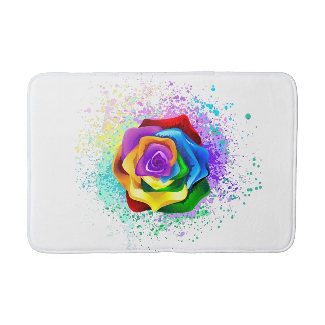 Rose des Regenbogens Badematte (Vorderseite)