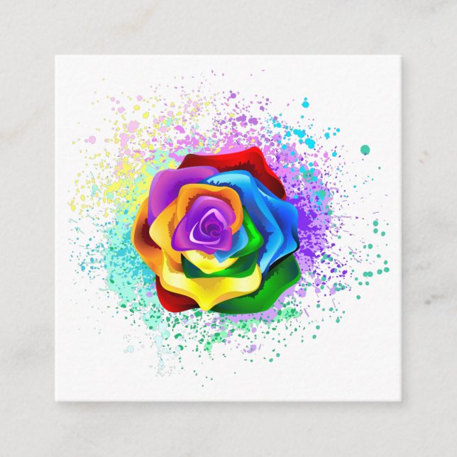 Rose des Regenbogens Begleitkarte (Vorderseite)