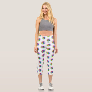 Rose des Regenbogens Capri Leggings