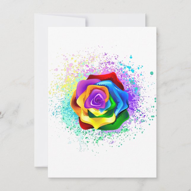 Rose des Regenbogens Dankeskarte (Vorderseite)