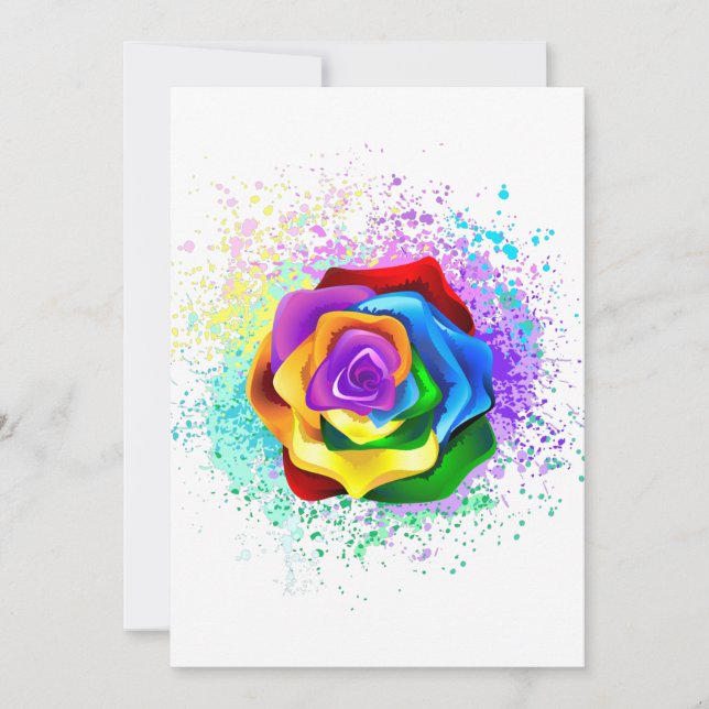 Rose des Regenbogens Dankeskarte (Vorderseite)