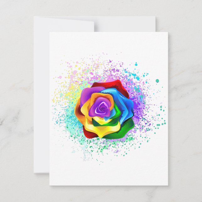 Rose des Regenbogens Dankeskarte (Vorderseite)
