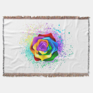 Rose des Regenbogens Decke