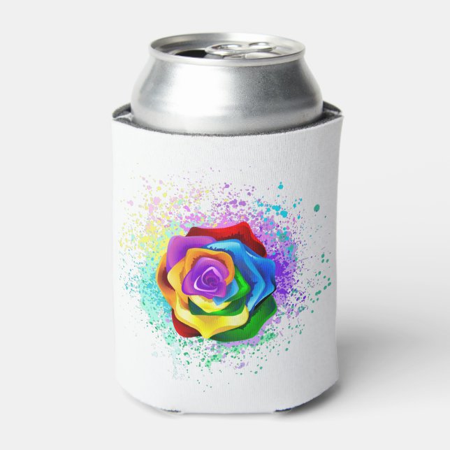 Rose des Regenbogens Dosenkühler (Kanne Vorderseite)