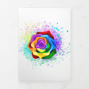 Rose des Regenbogens Dreifach Gefaltete Ankündigung