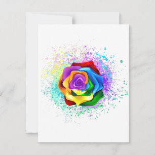 Rose des Regenbogens Einladung