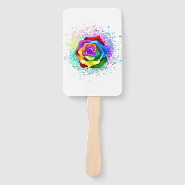 Rose des Regenbogens Fächer (Vorderseite)