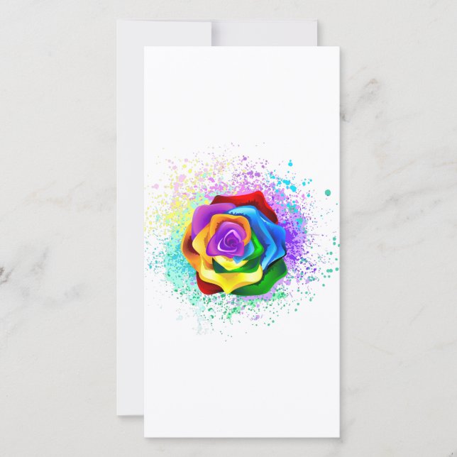 Rose des Regenbogens Feiertagskarte (Vorderseite)