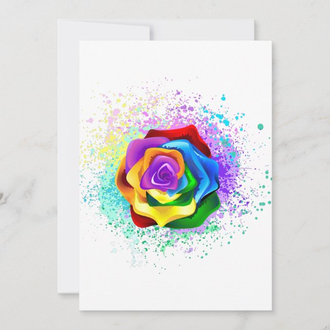 Rose des Regenbogens Feiertagskarte (Vorderseite)