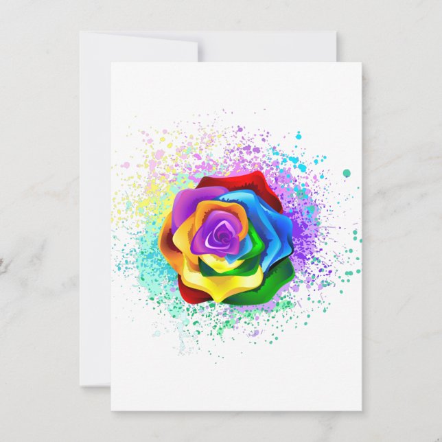 Rose des Regenbogens Feiertagskarte (Vorderseite)