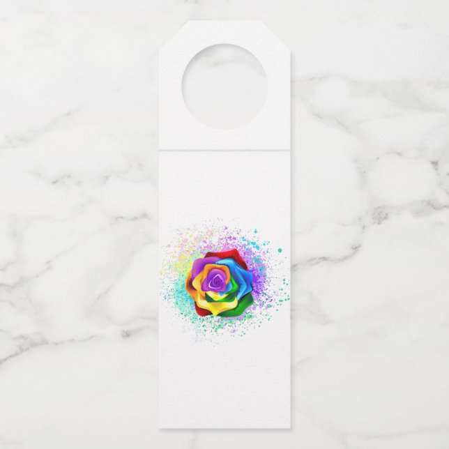 Rose des Regenbogens Flaschenanhänger (Vorderseite)
