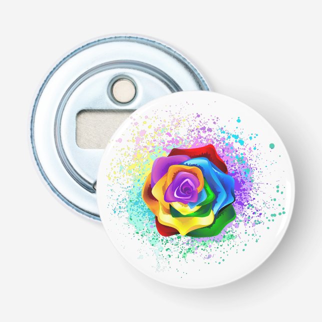Rose des Regenbogens Flaschenöffner (Vorderseite)