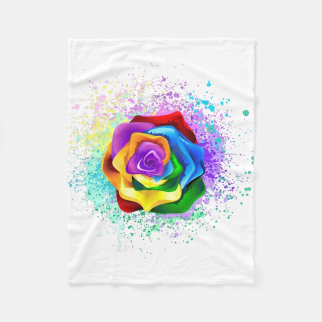 Rose des Regenbogens Fleecedecke (Vorderseite)