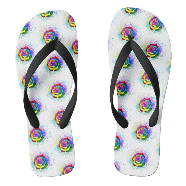Rose des Regenbogens Flip Flops (Fußbett)
