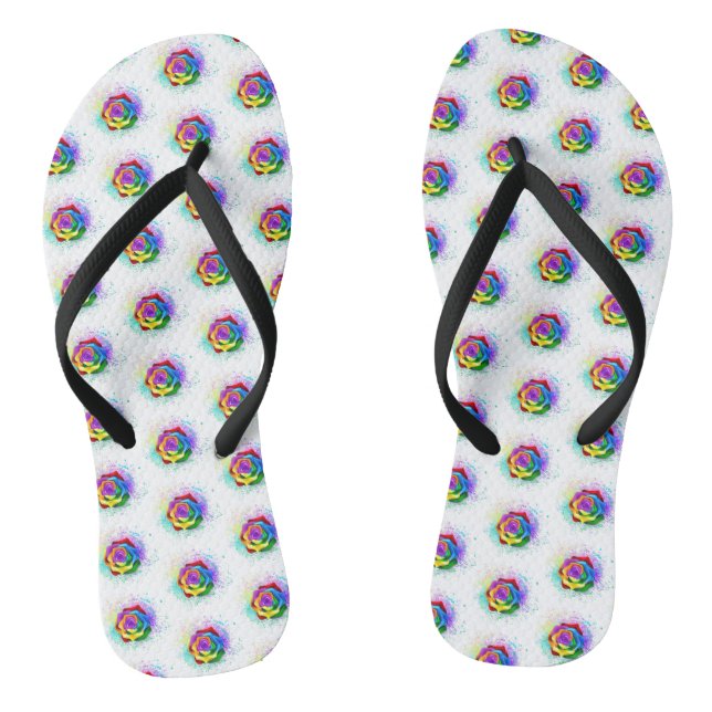 Rose des Regenbogens Flip Flops (Fußbett)