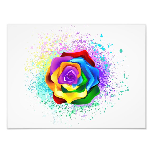 Rose des Regenbogens Fotodruck (Vorne)
