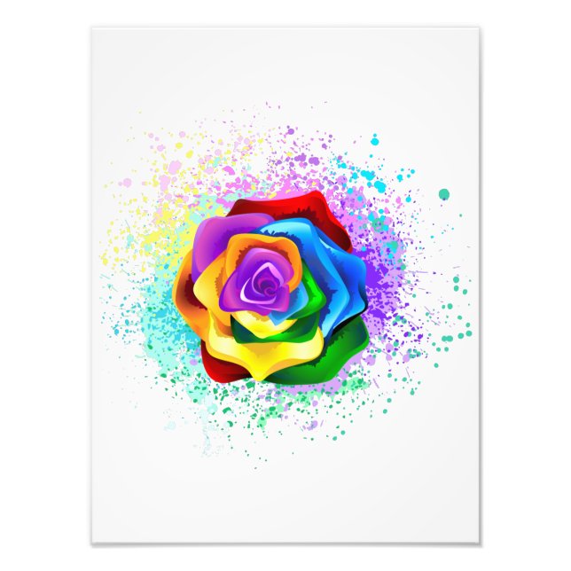 Rose des Regenbogens Fotodruck (Vorne)