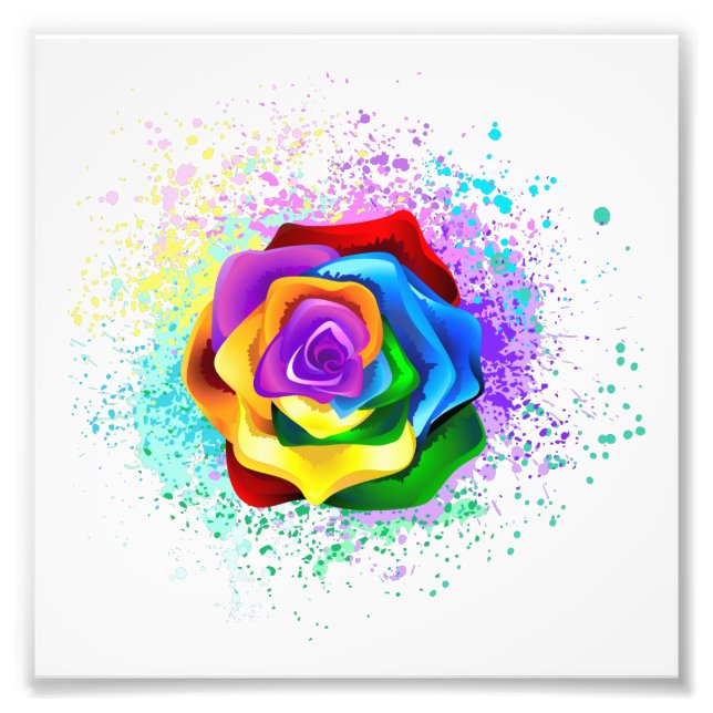 Rose des Regenbogens Fotodruck (Vorne)