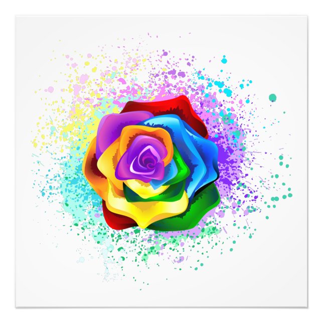 Rose des Regenbogens Fotodruck (Vorne)