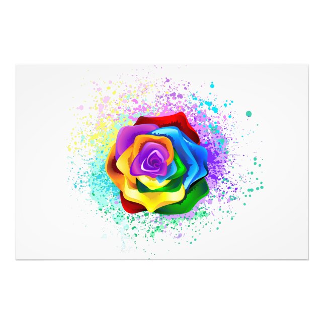 Rose des Regenbogens Fotodruck (Vorne)
