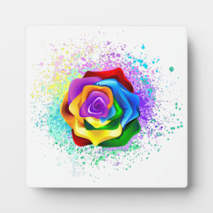 Rose des Regenbogens Fotoplatte