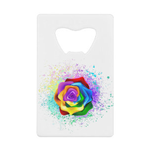Rose des Regenbogens Geldbeutel Flaschenöffner