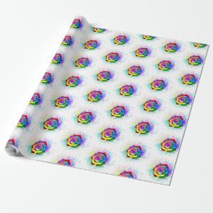 Rose des Regenbogens Geschenkpapier