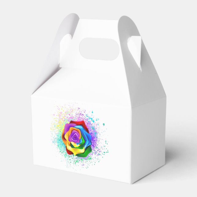 Rose des Regenbogens Geschenkschachtel (Vorderseite)
