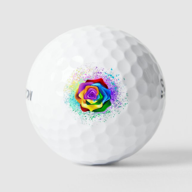 Rose des Regenbogens Golfball (Vorderseite)
