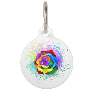 Rose des Regenbogens Haustiermarke