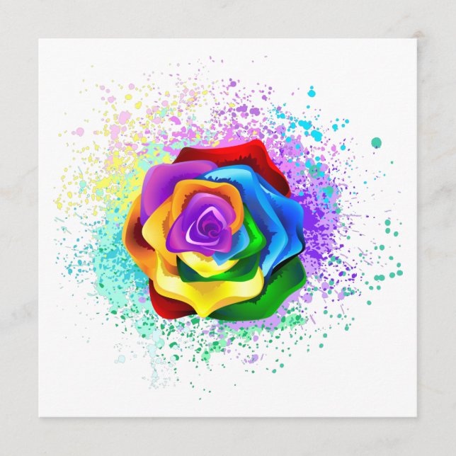 Rose des Regenbogens Hinweiskarte (Vorderseite)
