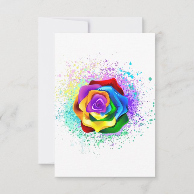 Rose des Regenbogens Karte (Vorderseite)