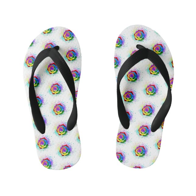 Rose des Regenbogens Kinderbadesandalen (Fußbett)