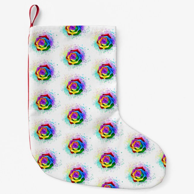 Rose des Regenbogens Kleiner Weihnachtsstrumpf (Vorderseite)