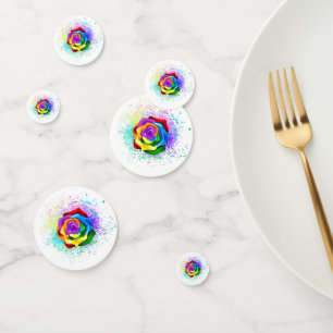 Rose des Regenbogens Konfetti