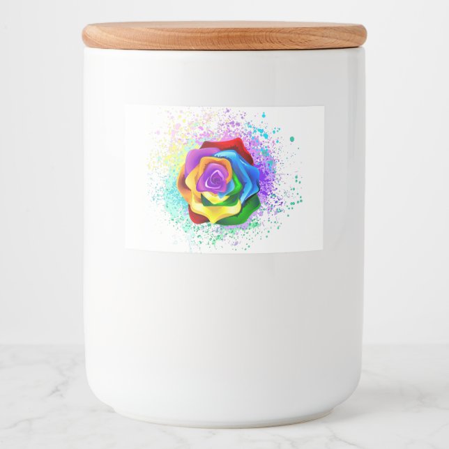 Rose des Regenbogens Lebensmitteletikett (Vorderseite)